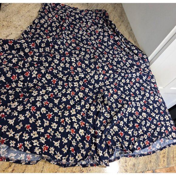 Vintage Kathie Lee Sz 12 Maxi Skirt Rayon Ditzy Floral Y2k Preppy - Picture 6 of 13
